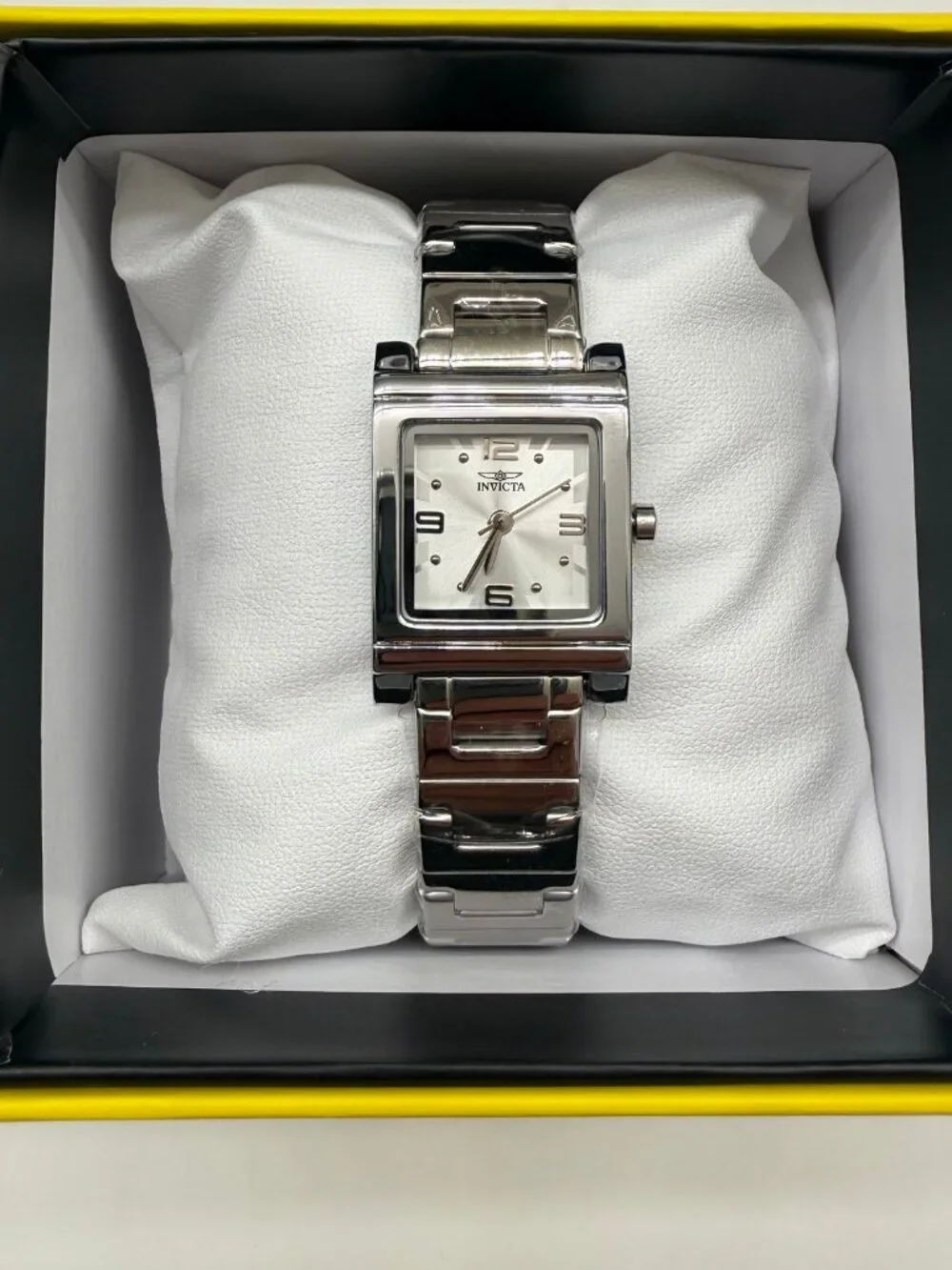 $199 Invicta Angel Women's 21mm Steel Square Quartz Watch Bracelet 70242 NIB